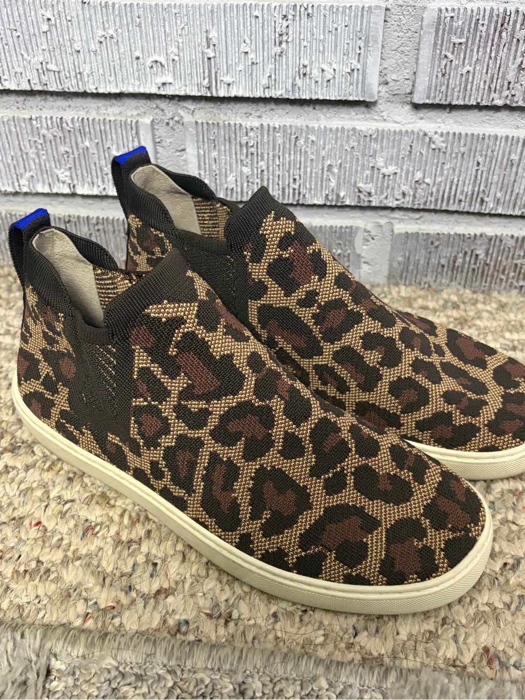 Rothy’s Slip-On Sneakers In Leopard Print - Brown/Tan Sz 10
